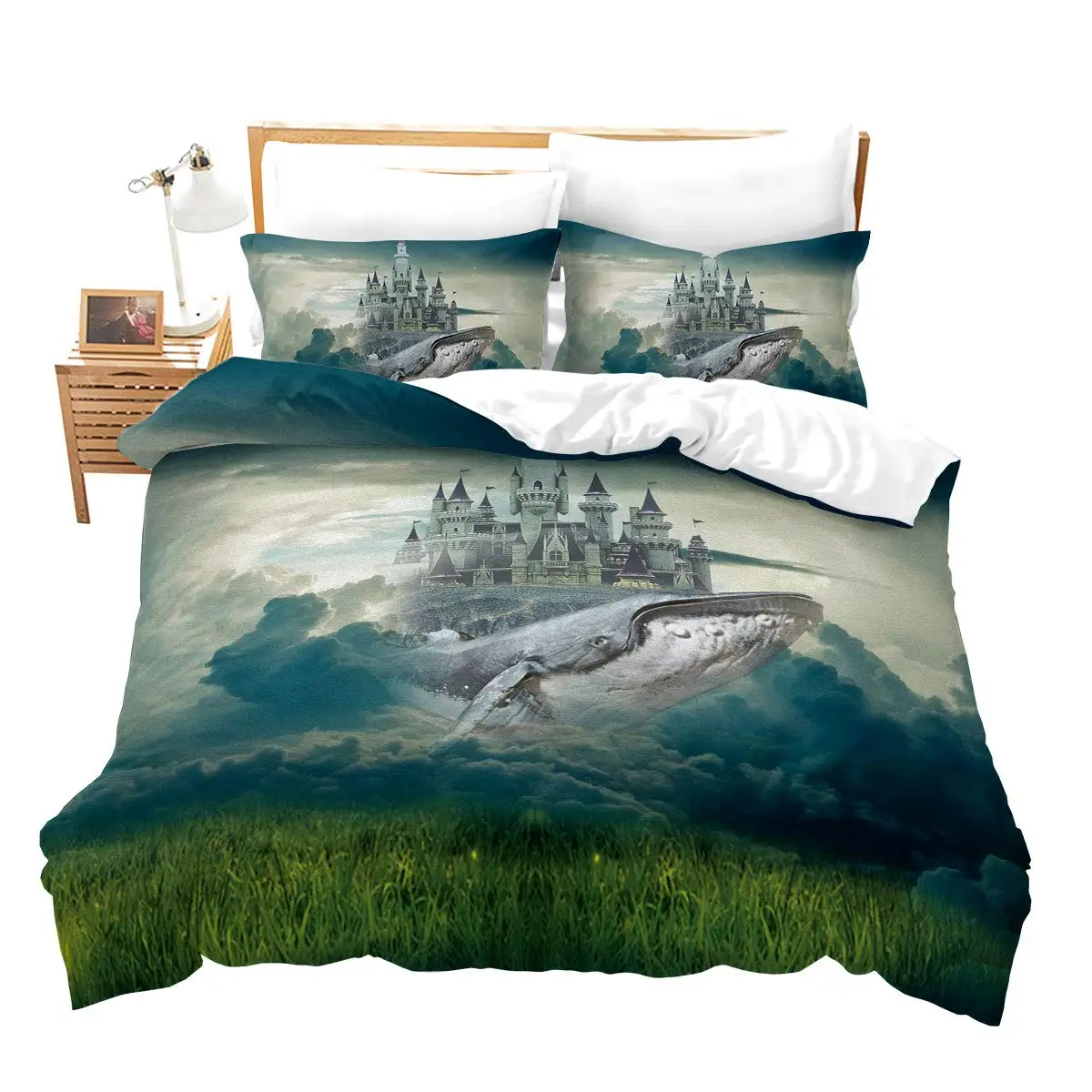 

Castle Duvet Cover Set Full Queen Size Medieval Castle Bedding Set Fairy Tale Myth Theme Quilt Cover Comforter Cover Set 2/3pcs