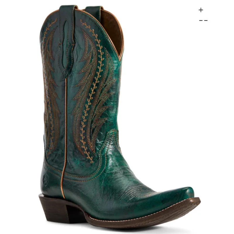 Vintage Cowboy Boots Knight Boots Pointed Toe Med Heels Women Shoes Spring Autumn Green Mid Calf Boots Cowgirl Boots
Vintage Cowboy Boots Knight Boots Pointed Toe Med Heels Women Shoes Spring Autumn Green Mid Calf Boots Cowgirl Boots