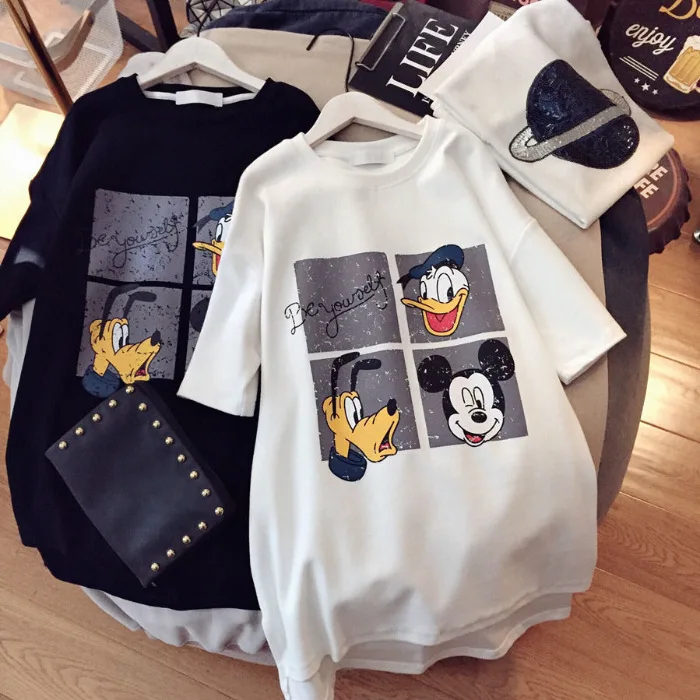 Summer Disney Apparel Sweet Temperament Round Neck Loose Women's T-shirt Mickey Short Sleeve women clothes
Summer Disney Apparel Sweet Temperament Round Neck Loose Women's T-shirt Mickey Short Sleeve women clothes