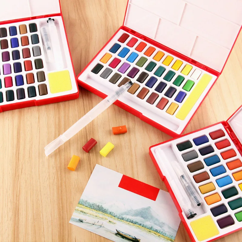 Professional Solid Watercolor Paint 48 Colors Painting Set with Paint Brush Watercolor Paper Pigment Art Supplies
Professional Solid Watercolor Paint 48 Colors Painting Set with Paint Brush Watercolor Paper Pigment Art Supplies