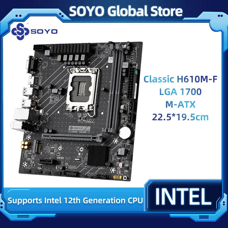 Торговая марка SOYO, Классическая материнская плата со встроенным слотом LGA1700, двухканальная Память DDR4, USB3.2 M.2 I/N, поддерживает процессор Intel 12-...
Торговая марка SOYO, Классическая материнская плата со встроенным слотом LGA1700, двухканальная Память DDR4, USB3.2 M.2 I/N, поддерживает процессор Intel 12-...