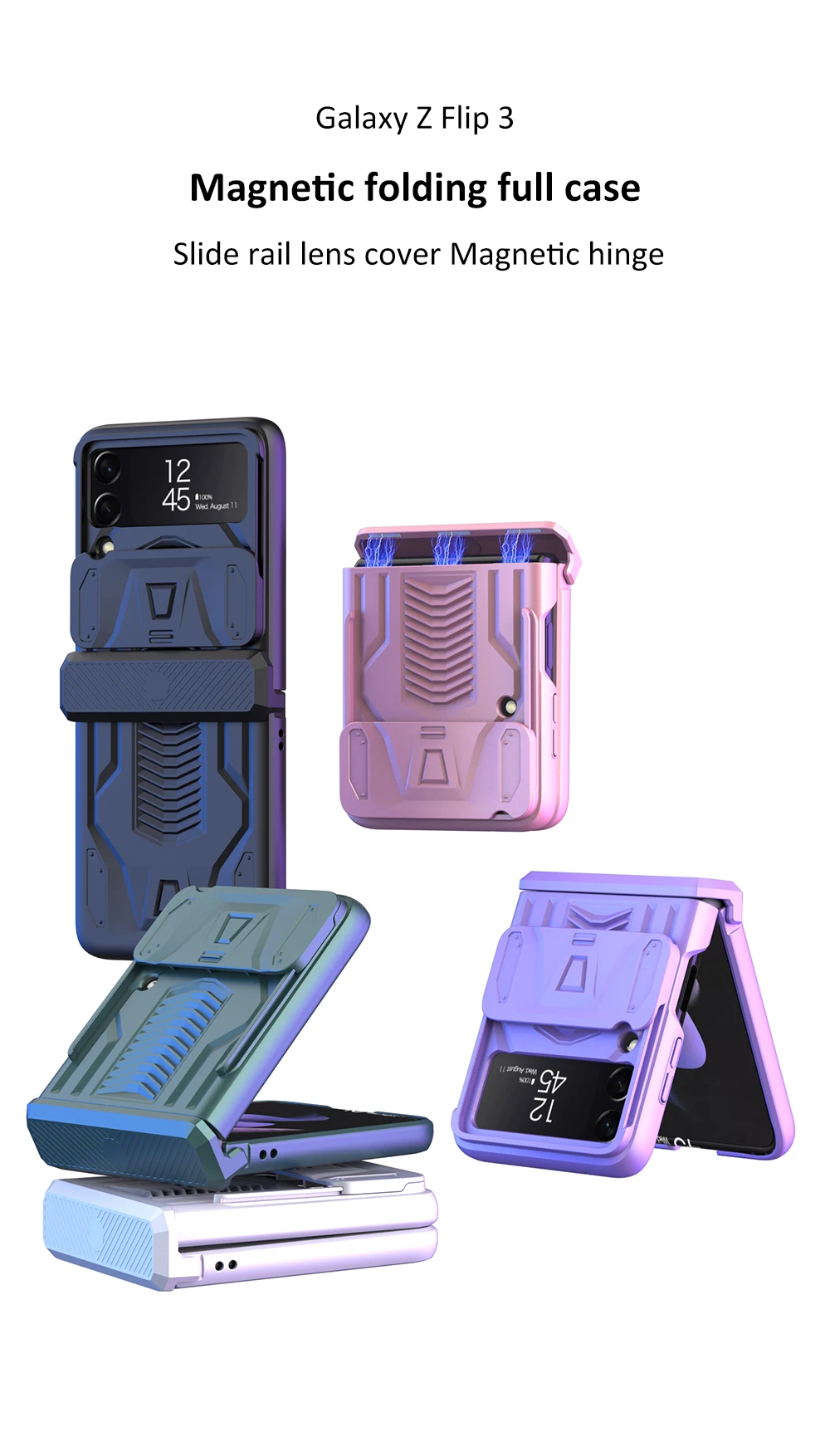 Case For Samsung Galaxy Z Flip 3 4 5G Magnetic Armor Slide Rail Lens Cover Hinge Wireless Charging Shockproof Stand Cover Shell
Case For Samsung Galaxy Z Flip 3 4 5G Magnetic Armor Slide Rail Lens Cover Hinge Wireless Charging Shockproof Stand Cover Shell