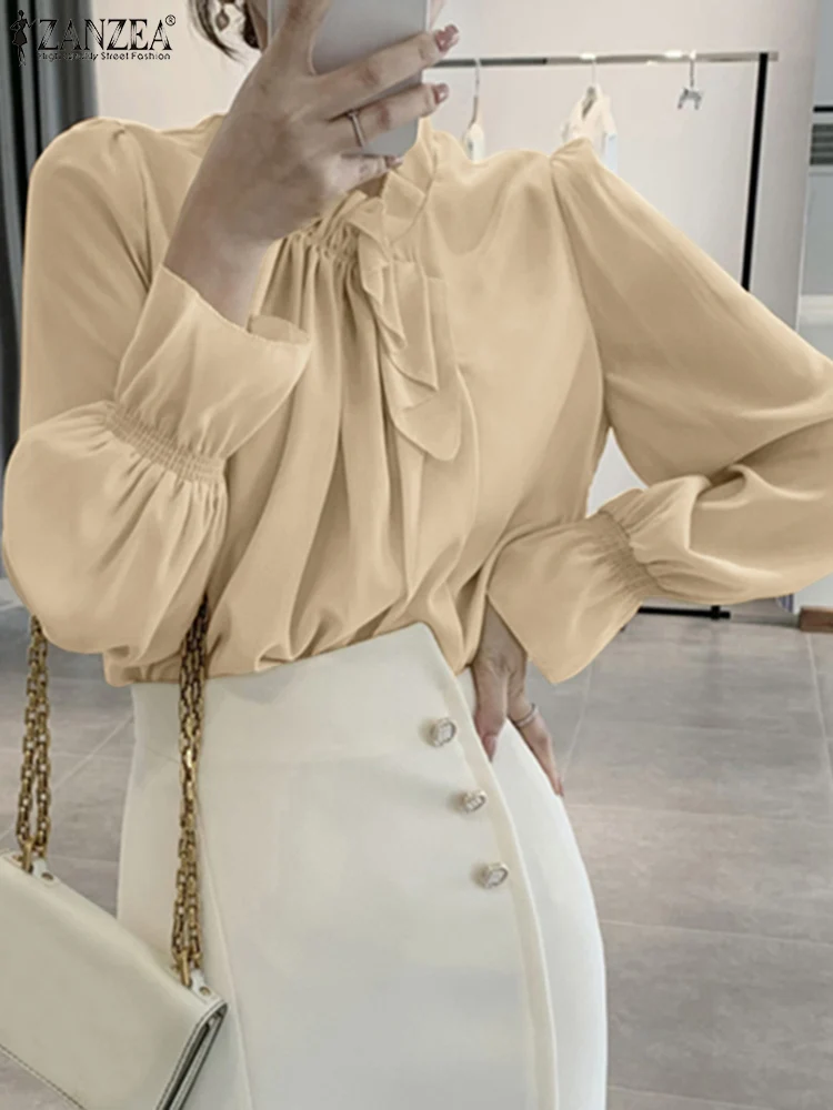 Elegant Solid Shirts Women Autumn Blouses ZANZEA 2022 Casual Puff Sleeve Blusas Female Bow Tie Tunic Oversized Chemise OL Tops
Elegant Solid Shirts Women Autumn Blouses ZANZEA 2022 Casual Puff Sleeve Blusas Female Bow Tie Tunic Oversized Chemise OL Tops