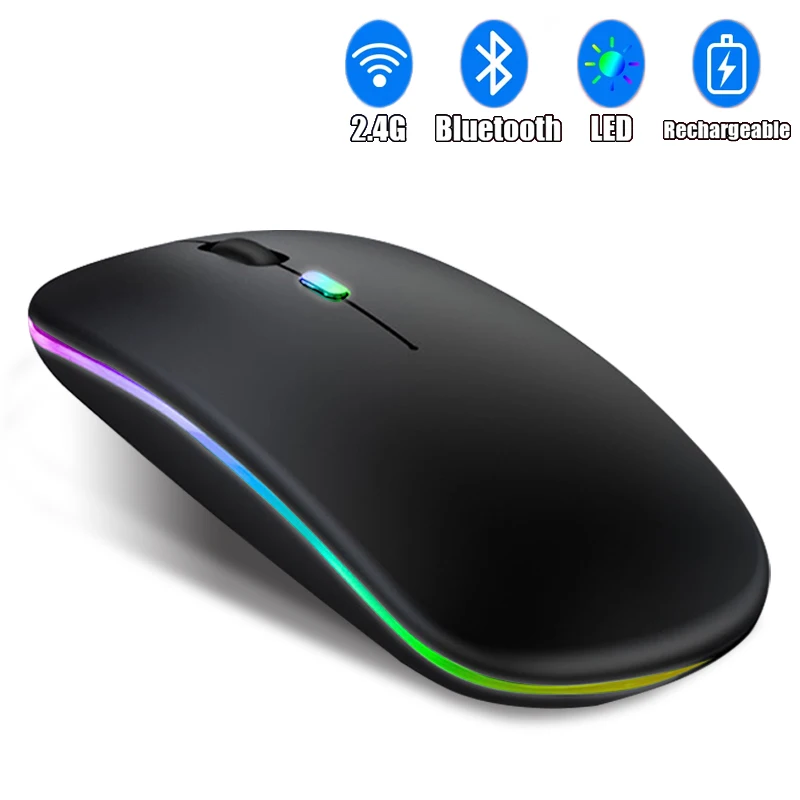 Wireless Mouse With LED Backlit USB Rechargeable Bluetooth-compatible RGB Silent Gaming Mouse For Computer Laptop PC
Wireless Mouse With LED Backlit USB Rechargeable Bluetooth-compatible RGB Silent Gaming Mouse For Computer Laptop PC
