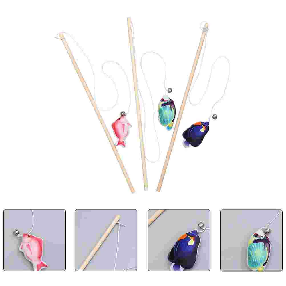 3Pcs Cat Teaser Toys Artifical Fish Teasing Sticks Interactive Cat Toys 
3Pcs Cat Teaser Toys Artifical Fish Teasing Sticks Interactive Cat Toys