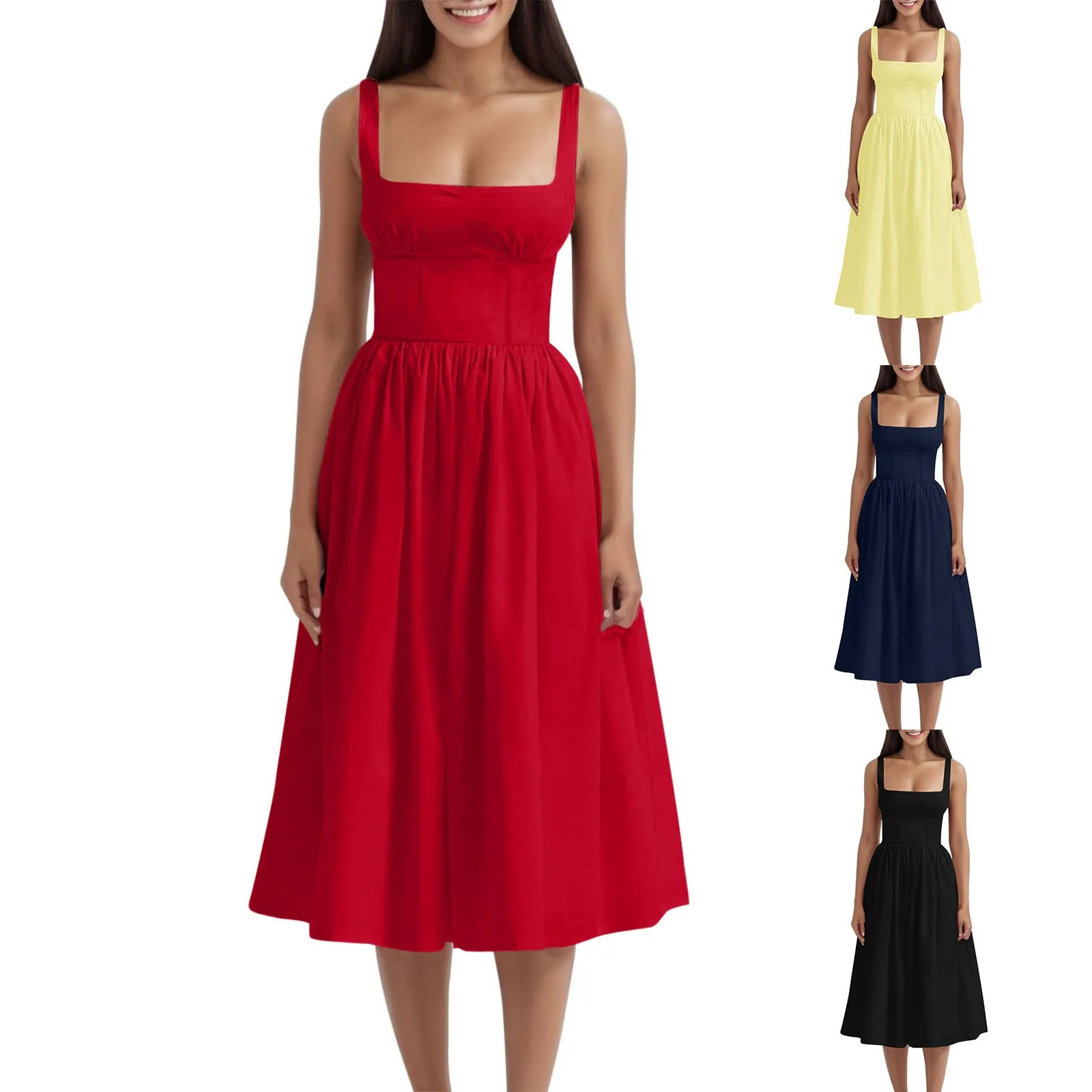 Women Sleeveless Sling Long Dress Summer Solid Color Backless A Line Bandage Dress Womens Cotton Summer Dresses
Women Sleeveless Sling Long Dress Summer Solid Color Backless A Line Bandage Dress Womens Cotton Summer Dresses