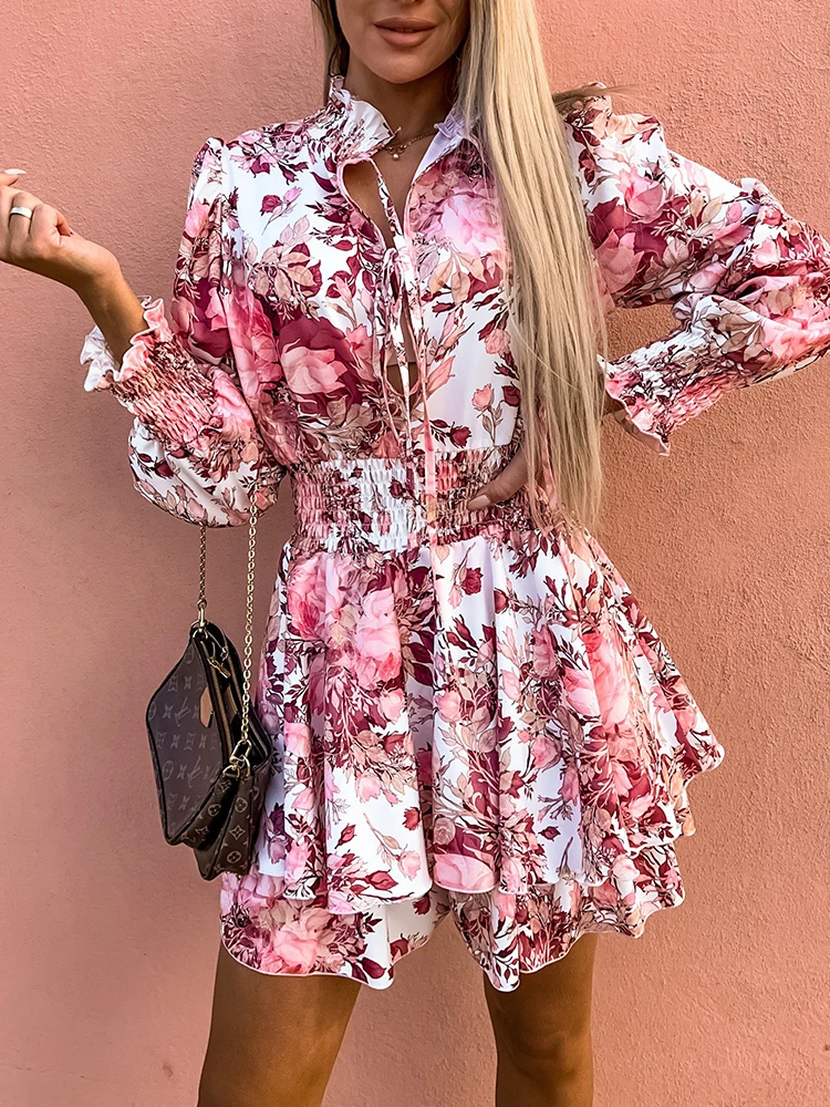 Ladies V Neck Flowers Print Ruffles Dress 2022 Spring Lace-up A Line Casual Elastic Mini Dress Female Long Sleeve Party Vestidos
Ladies V Neck Flowers Print Ruffles Dress 2022 Spring Lace-up A Line Casual Elastic Mini Dress Female Long Sleeve Party Vestidos