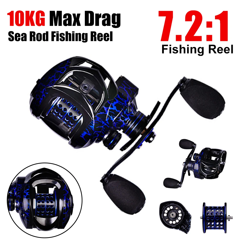 Fishing Reel 10KG Max Drag Baitcasting Reel 9+1BB 7.2:1 Gear Ratio Deep Shallow Metal Spool Bass Fishing for Freshwater Saltwaer
Fishing Reel 10KG Max Drag Baitcasting Reel 9+1BB 7.2:1 Gear Ratio Deep Shallow Metal Spool Bass Fishing for Freshwater Saltwaer