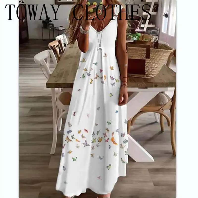 Elegant Dresses for Women Butterfly Print V-Neck Maxi Dress New Fashion 2023 Summer Casual Female Clothing Outfits
Elegant Dresses for Women Butterfly Print V-Neck Maxi Dress New Fashion 2023 Summer Casual Female Clothing Outfits