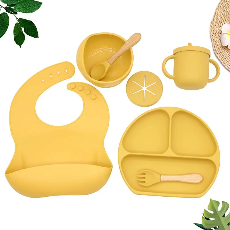 Silicone Baby Feeding Tableware Set Suction Bowl Dinner Plate Cup Bib Spoon 2 In 1 Drop Snack Cup Children Non-Slip Dinnerware
Silicone Baby Feeding Tableware Set Suction Bowl Dinner Plate Cup Bib Spoon 2 In 1 Drop Snack Cup Children Non-Slip Dinnerware