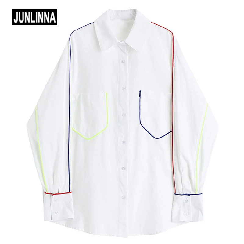 JUNLINNA Onew Free Size Women Shirt Lines Printed Loose Style Spring Autumn White Colour Blouses Back to the Ground Top
JUNLINNA Onew Free Size Women Shirt Lines Printed Loose Style Spring Autumn White Colour Blouses Back to the Ground Top