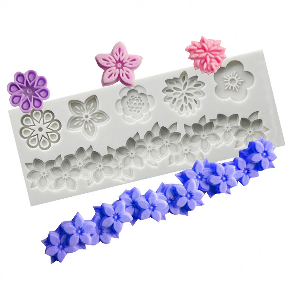 Multiple Flowers Fondant Silicone Mold DIY Sugarcraft Cake Circumference Decorating Tool Soft Candy Mould Clay Modeling
Multiple Flowers Fondant Silicone Mold DIY Sugarcraft Cake Circumference Decorating Tool Soft Candy Mould Clay Modeling