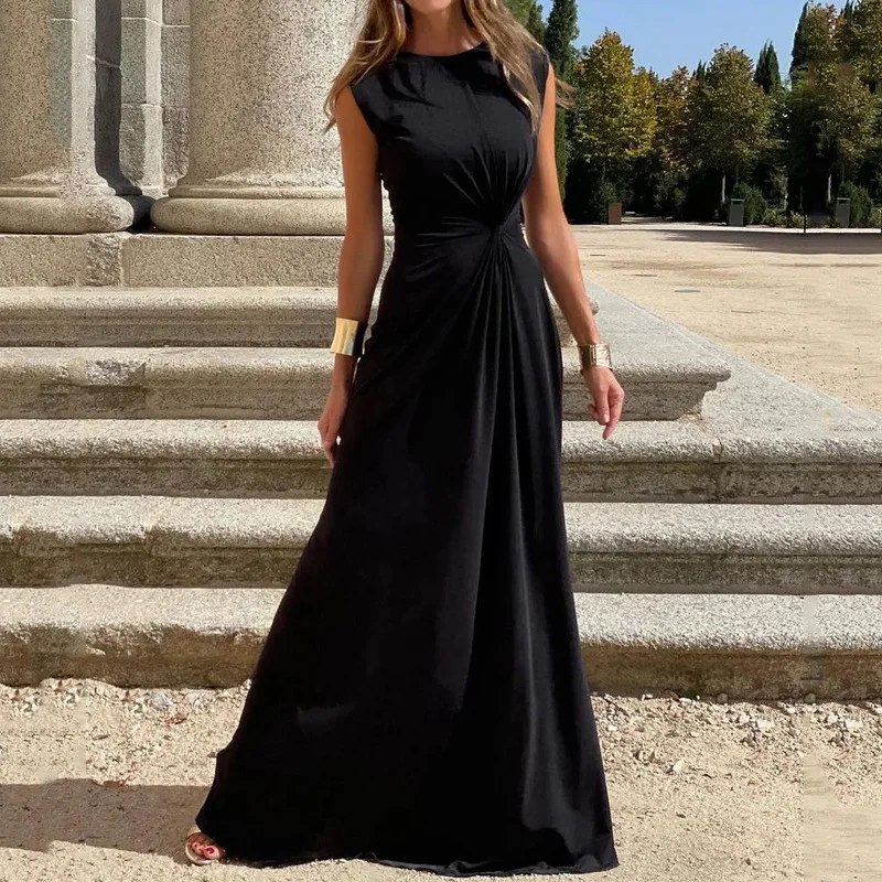 Dresses for Women 2023 Black Fashion Casual Sleeveless Waist Closing Solid Color Maxi Party Dress
Dresses for Women 2023 Black Fashion Casual Sleeveless Waist Closing Solid Color Maxi Party Dress