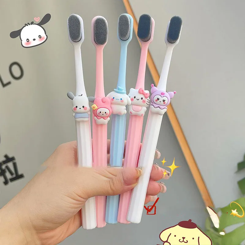 New Kawaii Soft-Bristled Toothbrush Cute Sanrio Hellokittys Kuromi Mymelody Cinnamoroll Creative Anime Doll Cleaning Toothbrush
New Kawaii Soft-Bristled Toothbrush Cute Sanrio Hellokittys Kuromi Mymelody Cinnamoroll Creative Anime Doll Cleaning Toothbrush