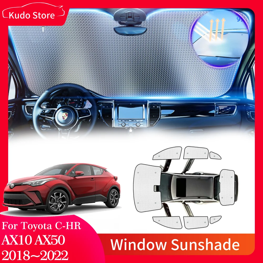 

Full Car Sun Shade Parasol for Toyota C-HR CHR AX10 AX50 2018~2022 2019 Visor Side Window Sunshade Cover Anti UV Pad Accessories