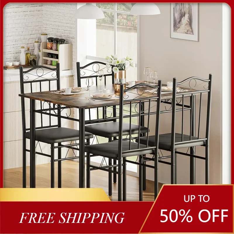 Набор кухонных обеденных столов для 4, 5 предметов, металлический и деревянный прямоугольный конус для завтрака, столовая со стульями, промышленный ретро
Набор кухонных обеденных столов для 4, 5 предметов, металлический и деревянный прямоугольный конус для завтрака, столовая со стульями, промышленный ретро