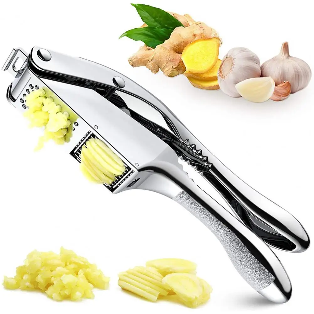 

Ergonomic Design Garlic Press with Nut Crushing Function Effortless Stainless Steel Garlic Press with Anti-slip Handle for Home