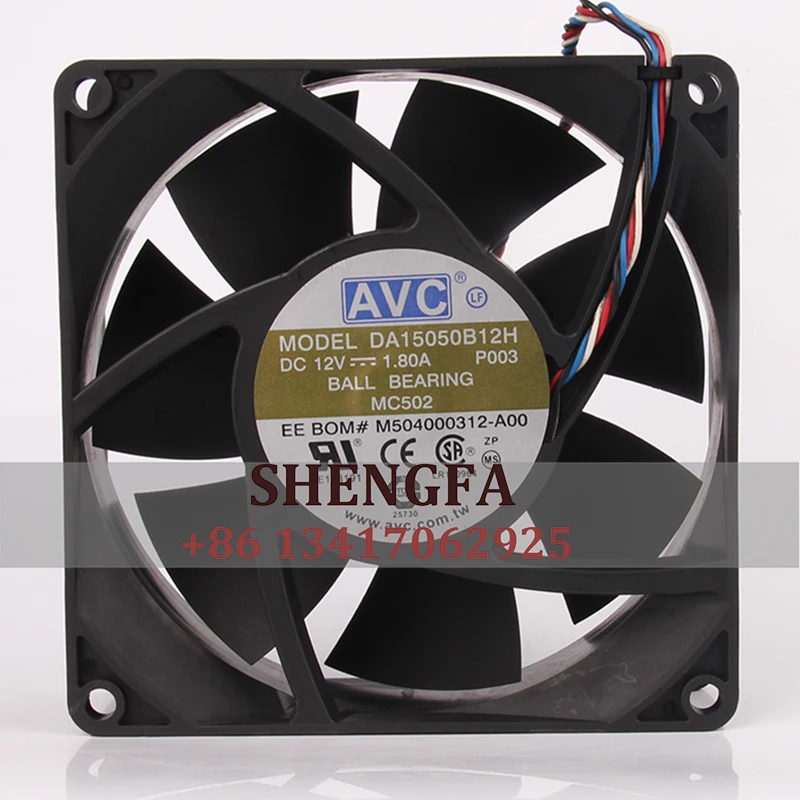 AVC Case Fan Dual Ball Bearing DA15050B12H 150x150x50mm 12V 1.8A 15050 High Airflow Inverter PWM Cooling Fan
AVC Case Fan Dual Ball Bearing DA15050B12H 150x150x50mm 12V 1.8A 15050 High Airflow Inverter PWM Cooling Fan