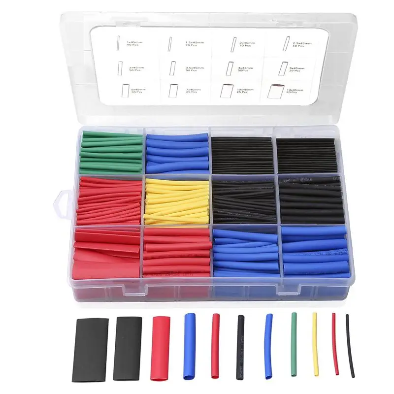 560Pcs Heat Shrink Tubing Electrical Insulation Tube Heat Shrink Wrap Cable Sleeve 5 Colors 12 Sizes
560Pcs Heat Shrink Tubing Electrical Insulation Tube Heat Shrink Wrap Cable Sleeve 5 Colors 12 Sizes
