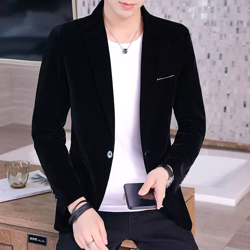 NEW IN Velvet Blazers Jackets Men Slim Fit Casual Suits Jackets Men Wedding Groom Singer Costume Slim Blazer Formal Wear Dress 5
NEW IN Velvet Blazers Jackets Men Slim Fit Casual Suits Jackets Men Wedding Groom Singer Costume Slim Blazer Formal Wear Dress 5