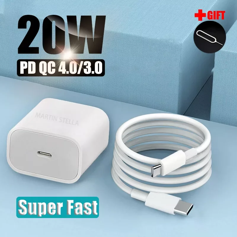 

Зарядное устройство Pd Usb C 20 Вт 18 Вт для Iphone 13 12 Pro Max 11 Xs Xr Mini, быстрое зарядное устройство Type C Qc 3,0, кабель для быстрой зарядки, зарядное устройс...