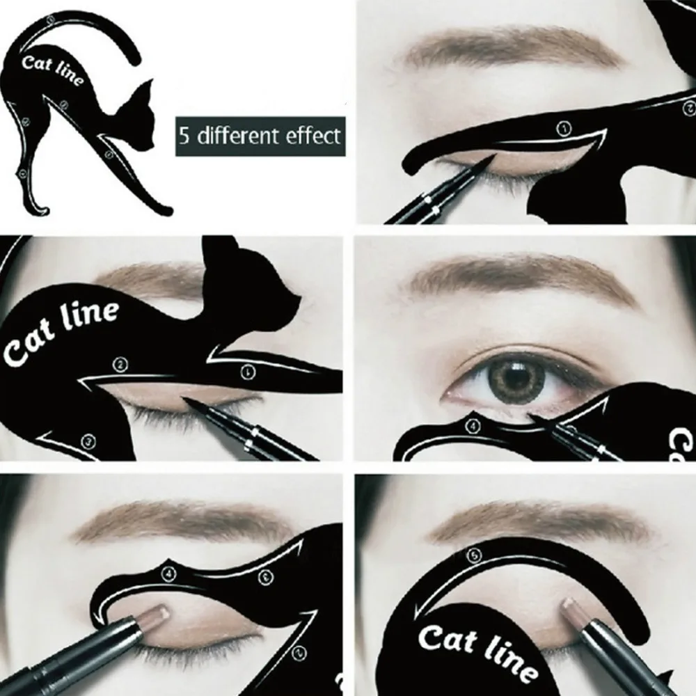 2/4/10 pcs Cat Line Eyeliner Stencils Black Pro Eye Makeup Tool Eye Template Shaper Model Easy To Make Up Simple Tool Set Guide 
2/4/10 pcs Cat Line Eyeliner Stencils Black Pro Eye Makeup Tool Eye Template Shaper Model Easy To Make Up Simple Tool Set Guide