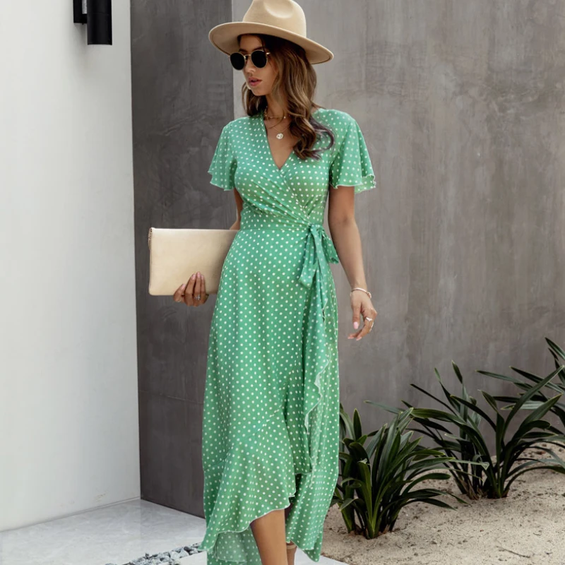2022 Summer Beach Maxi Dress Women Floral Print Boho Long Chiffon Dress Ruffles Wrap Casual V-Neck Split Sexy Party Dress Robe
2022 Summer Beach Maxi Dress Women Floral Print Boho Long Chiffon Dress Ruffles Wrap Casual V-Neck Split Sexy Party Dress Robe