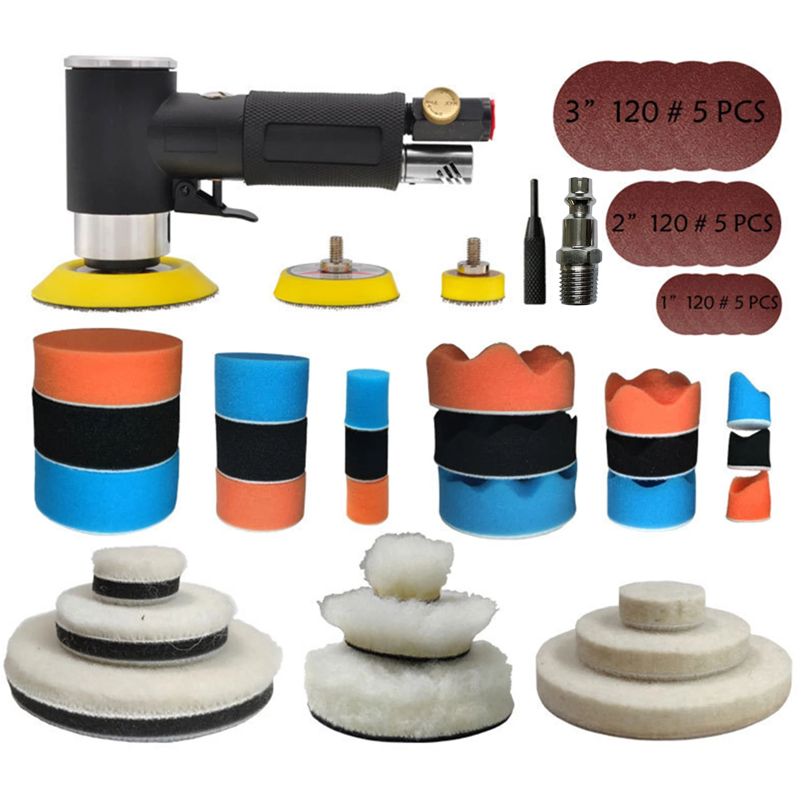 Angle Grinder Tools Orbit Air Sander Kit For Car Polishing High Speed Buffer Pneumatic Tools Polishing Discs Sandpaper
Angle Grinder Tools Orbit Air Sander Kit For Car Polishing High Speed Buffer Pneumatic Tools Polishing Discs Sandpaper