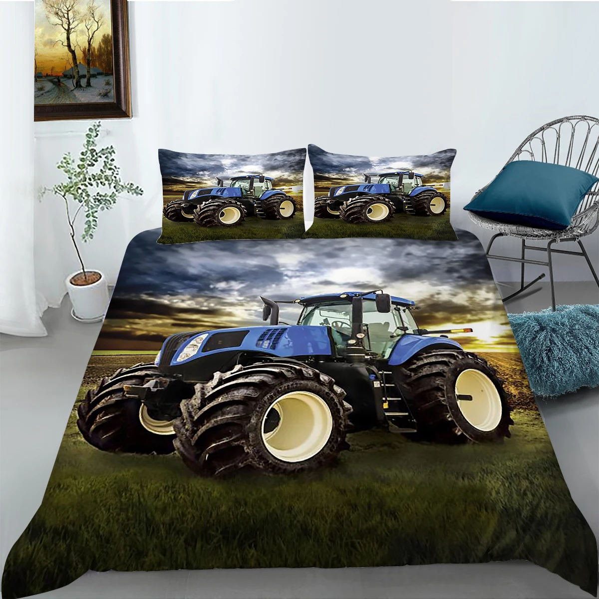 European Pattern Hot Sale Bed Linen Soft Bedding Set 3d Digital Tractor Printing 2/3pcs Duvet Cover Set ES/DE/EU/US Size
European Pattern Hot Sale Bed Linen Soft Bedding Set 3d Digital Tractor Printing 2/3pcs Duvet Cover Set ES/DE/EU/US Size
