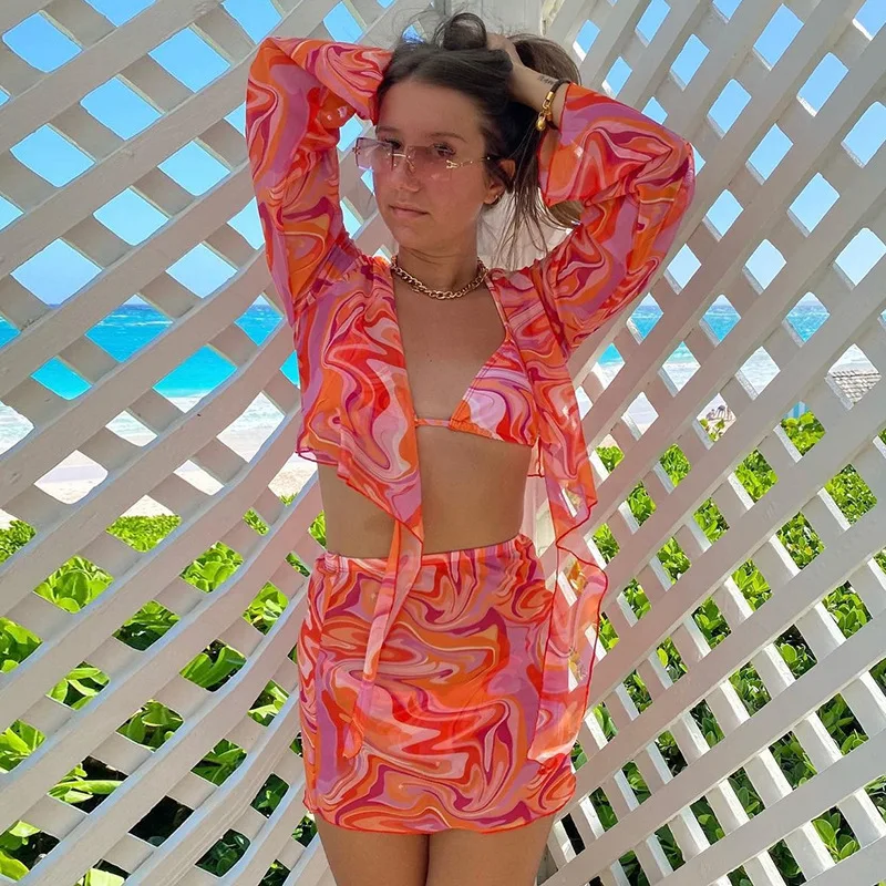 2021 Summer Transparent Beach See Through Y2K Sexy Bikini Mesh Tie Dye Print Long Sleeve Crop Top Women Bandage T Shirts
2021 Summer Transparent Beach See Through Y2K Sexy Bikini Mesh Tie Dye Print Long Sleeve Crop Top Women Bandage T Shirts