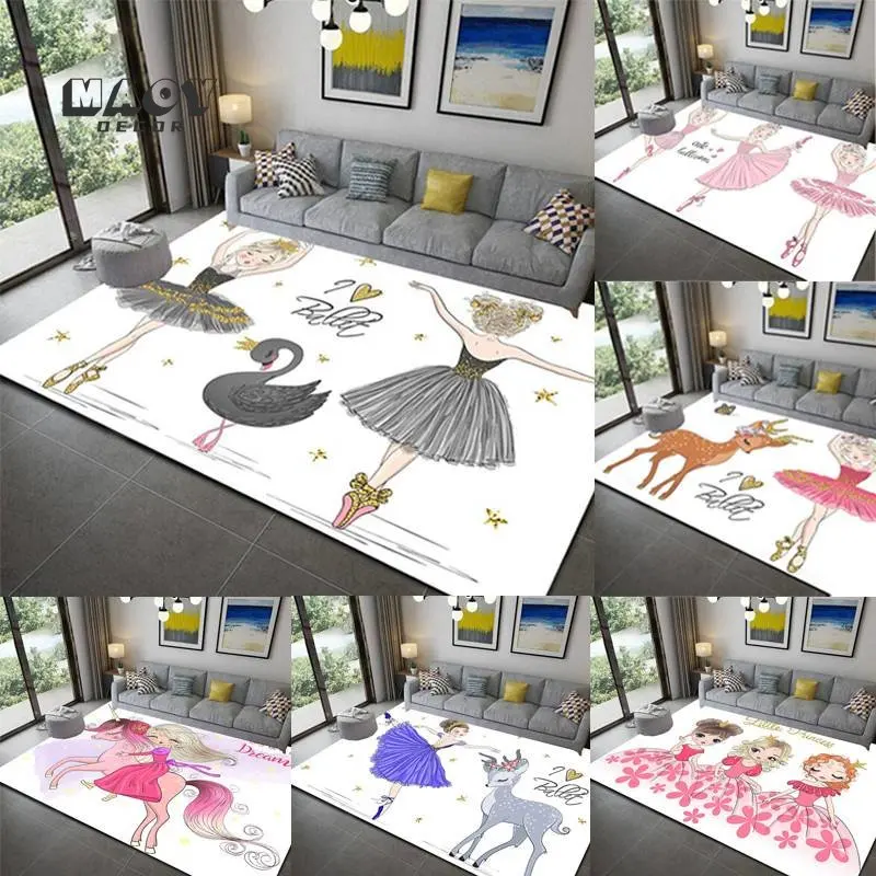 

Cartoon Area Rugs Ballet Girl Kid's Bedroom Carpets Game Floor Mats For Living Room Non Slip Home Decor Sofa Children Play Mat