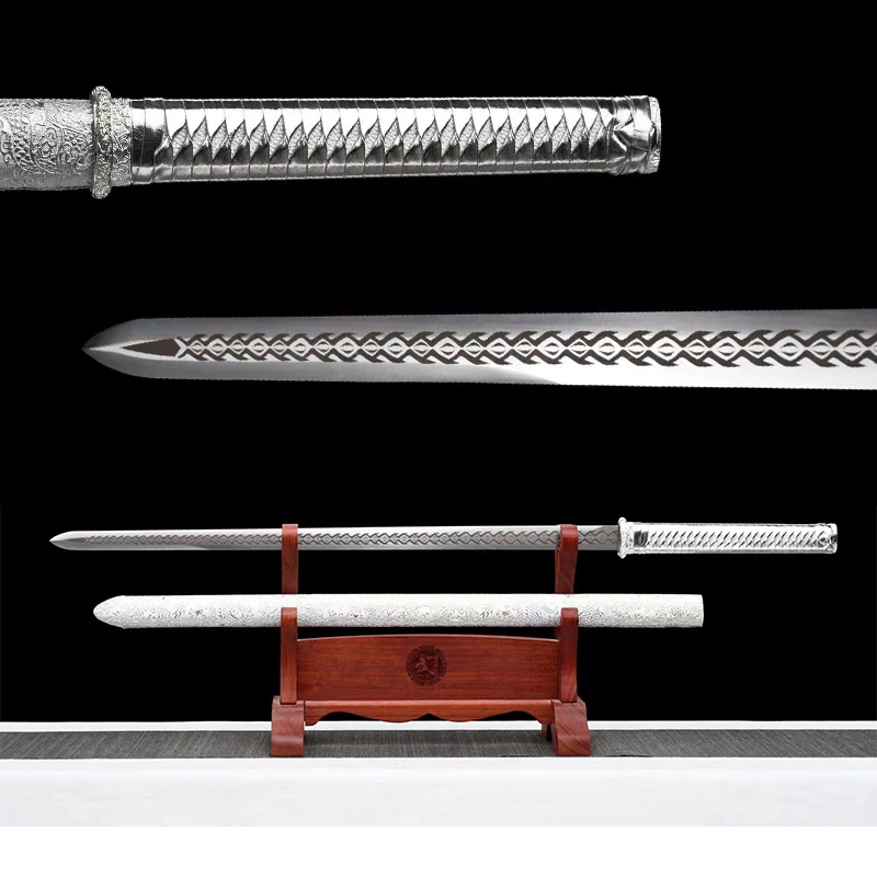 Home Metal Decoration Chinese Sword Han Sword Hand Forged Spring Real Steel Blade Traditional Swords Engraving Sharp-Silve 
Home Metal Decoration Chinese Sword Han Sword Hand Forged Spring Real Steel Blade Traditional Swords Engraving Sharp-Silve