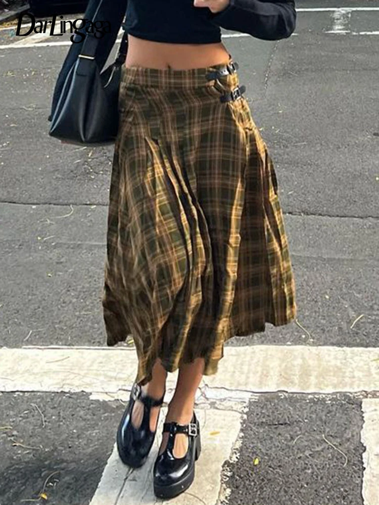Darlingaga Vintage Fashion Loose Low Waist Plaid Skirt Women Harajuku Buckle Y2K A-Line Long Skirts 90s Aesthetic Preppy Style
Darlingaga Vintage Fashion Loose Low Waist Plaid Skirt Women Harajuku Buckle Y2K A-Line Long Skirts 90s Aesthetic Preppy Style