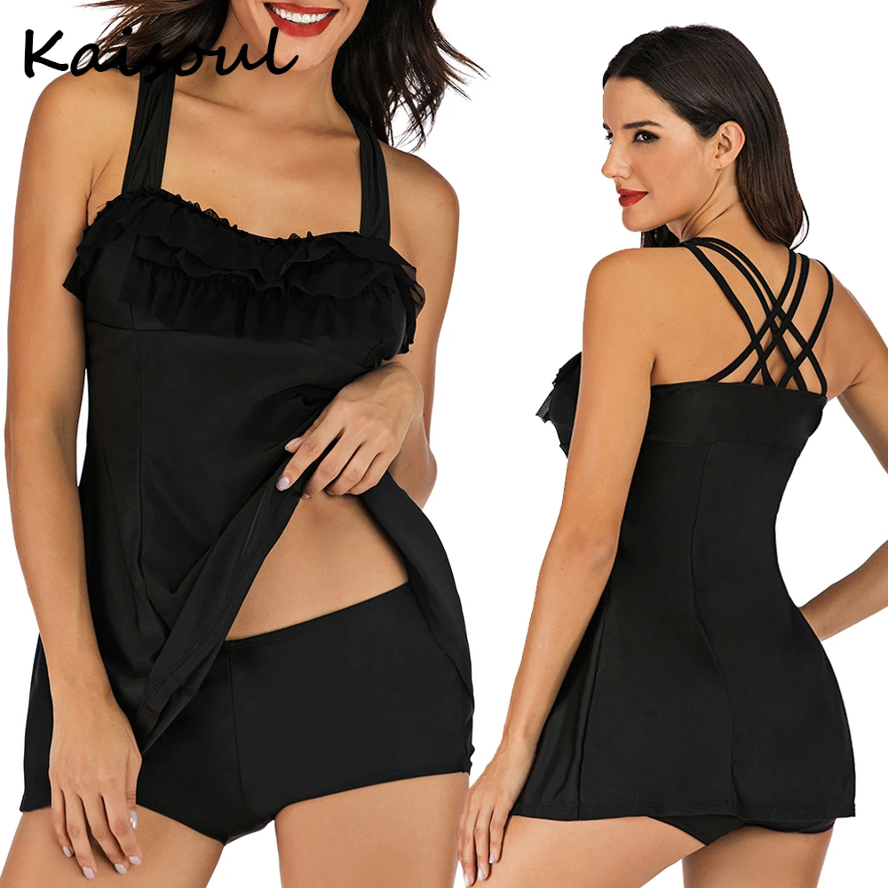 Solid Tummy Control Swimwear Women Backcross Beach Wear Ruffle Push Up Two Piece Swimsuits Tankini Set Femal Bodysuit
Solid Tummy Control Swimwear Women Backcross Beach Wear Ruffle Push Up Two Piece Swimsuits Tankini Set Femal Bodysuit