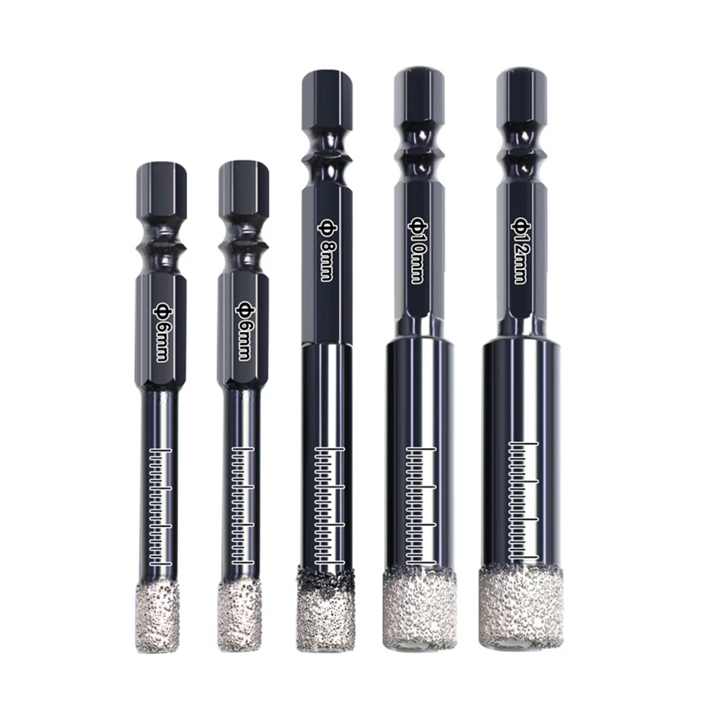 5 Pcs Dry Ceramic Tile Drill Bit 6-12m W/ Hex Shank For Brazing Granite Marble Concrete Ceramic Opener Drilling Tools
5 Pcs Dry Ceramic Tile Drill Bit 6-12m W/ Hex Shank For Brazing Granite Marble Concrete Ceramic Opener Drilling Tools