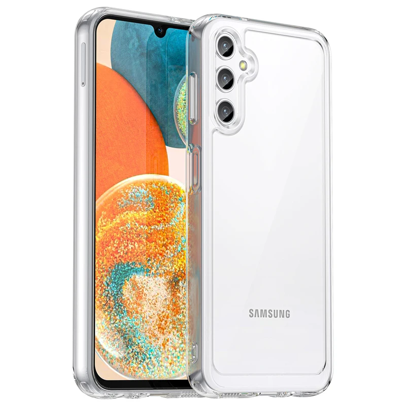 For Samsung Galaxy A14 A34 5G Case Clear Hard PC Back + Soft TPU Bumper Camera Lens Protection Cover For Galaxy A14 4G 
For Samsung Galaxy A14 A34 5G Case Clear Hard PC Back + Soft TPU Bumper Camera Lens Protection Cover For Galaxy A14 4G