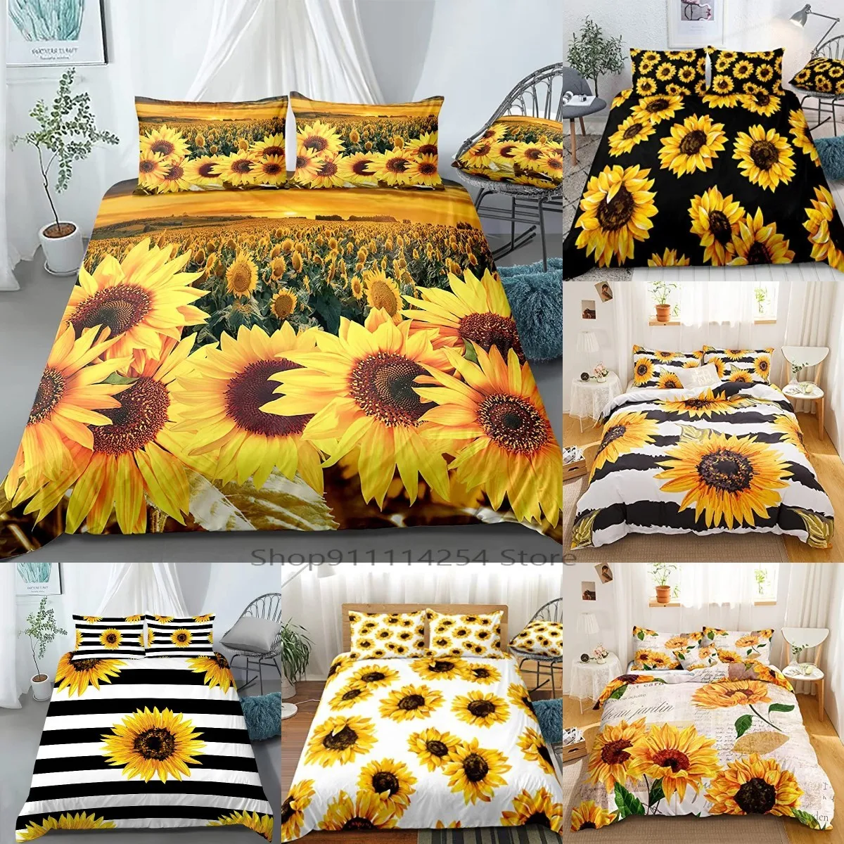 Yellow Flower Duvet Cover Set Sunflower Bedclothes Sunflower Fields with Sunset Printed Design Botanical Flowers Bedding Sets
Yellow Flower Duvet Cover Set Sunflower Bedclothes Sunflower Fields with Sunset Printed Design Botanical Flowers Bedding Sets