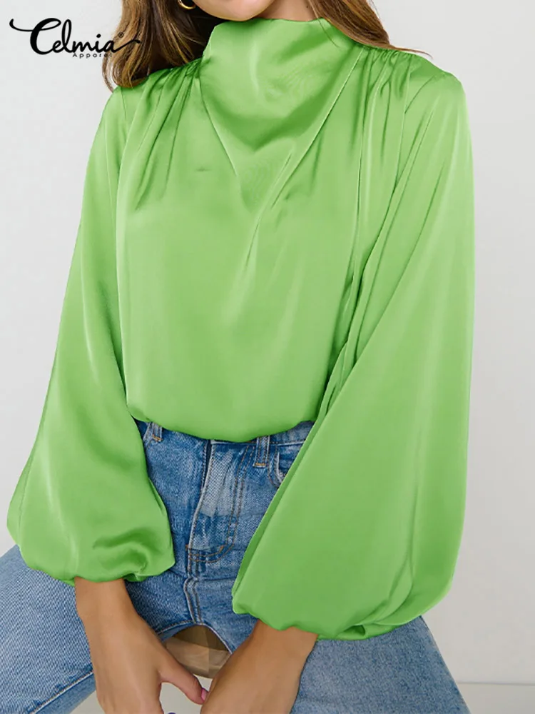 Celmia Sexy Pile Collar Pressed Pleats Tops Fashion Women Satin Blouses Elegant Lantern Sleeve Tunic 3 Color Chic Oversize Shirt
Celmia Sexy Pile Collar Pressed Pleats Tops Fashion Women Satin Blouses Elegant Lantern Sleeve Tunic 3 Color Chic Oversize Shirt