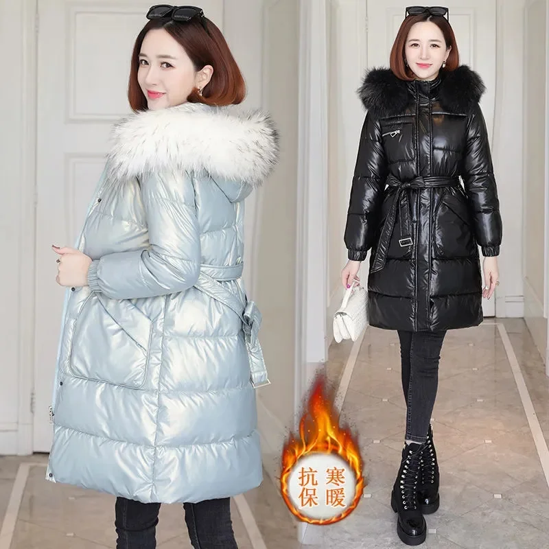 Glossy Down Cotton Jacket Women Winter Coat 2022 New Korean Imitation Fur Collar Hooded Parker Female Thick Warm Puffer Jackets
Glossy Down Cotton Jacket Women Winter Coat 2022 New Korean Imitation Fur Collar Hooded Parker Female Thick Warm Puffer Jackets