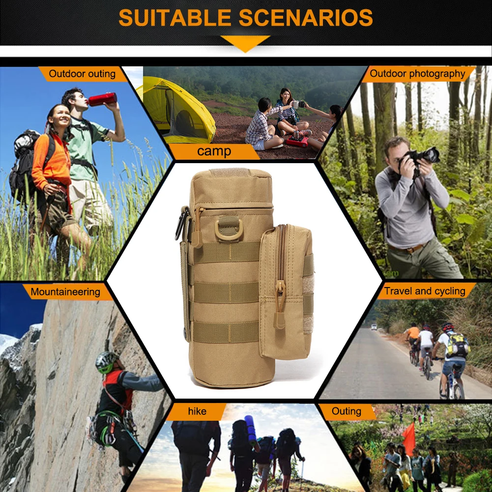 Портативная сумка для воды с системой «Молле», нейлоновый многоцелевой Чехол для кемпинга и хранения газа, подвесной органайзер для кемпинга, пешего туризма, скалолазания 
Портативная сумка для воды с системой «Молле», нейлоновый многоцелевой Чехол для кемпинга и хранения газа, подвесной органайзер для кемпинга, пешего туризма, скалолазания