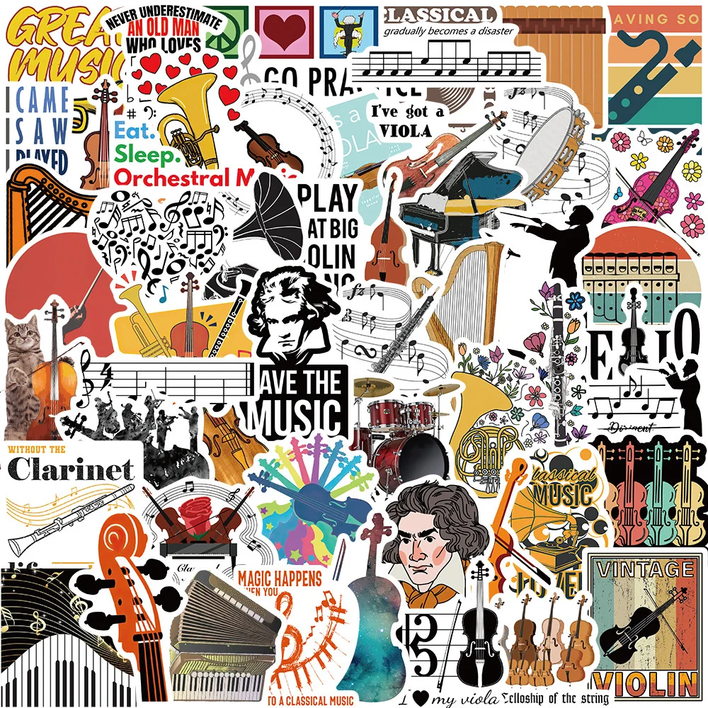 52pcs Music Instruments Orchestral Music Graffiti Stickers Decorative Luggage Pen Guitar Notebooks DIY Classic Toy Sticker Decal
52pcs Music Instruments Orchestral Music Graffiti Stickers Decorative Luggage Pen Guitar Notebooks DIY Classic Toy Sticker Decal