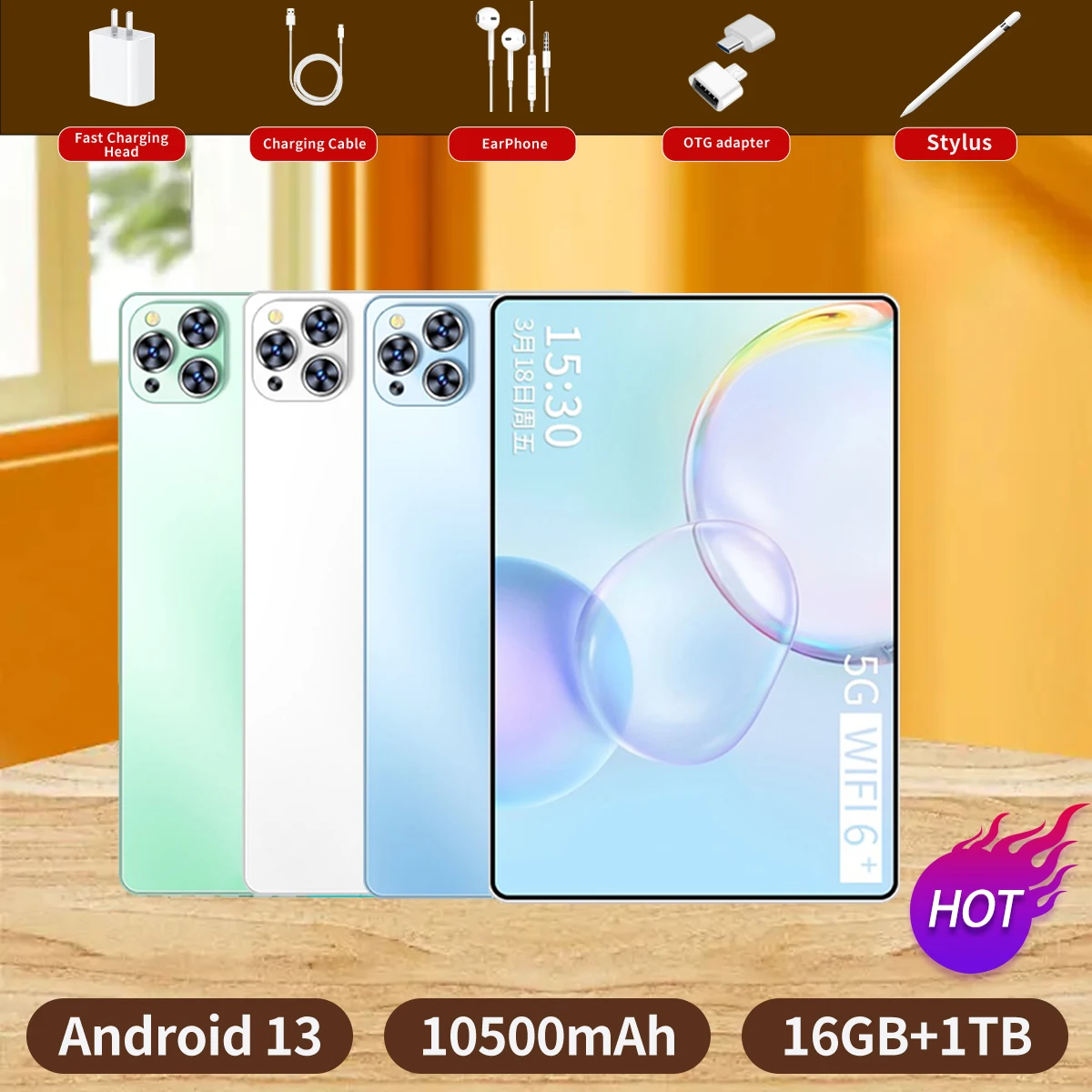 Android 13.0 Tablet 10.11 12", 16GB RAM, 1TB ROM, Wi-Fi, Google Play, GPS Dual SIM, Calling With Keyboard, Global Edition
Android 13.0 Tablet 10.11 12", 16GB RAM, 1TB ROM, Wi-Fi, Google Play, GPS Dual SIM, Calling With Keyboard, Global Edition