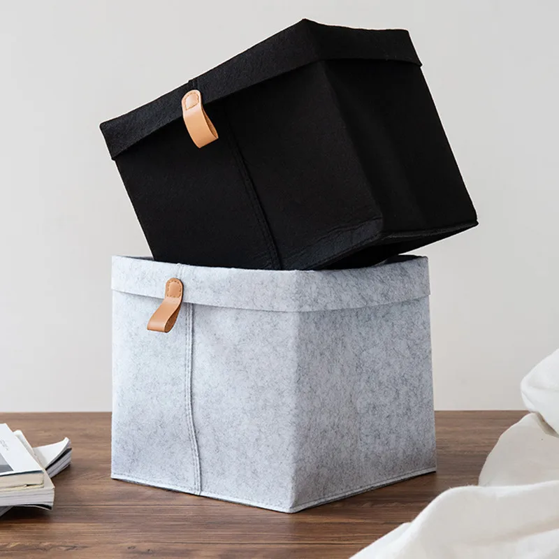 Fashion Home Felt Storage Basket Leather Buckle Snacks Toys Sundries Clothing Underwear Organizer Simple Box
Fashion Home Felt Storage Basket Leather Buckle Snacks Toys Sundries Clothing Underwear Organizer Simple Box