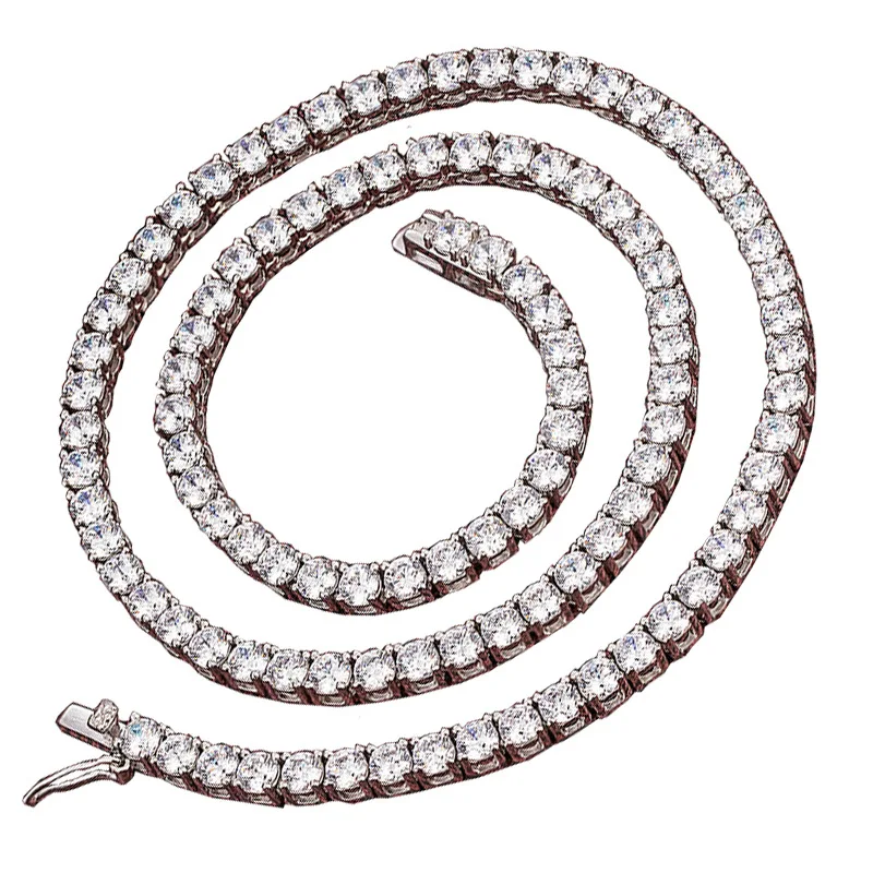 ARIGAYA 925 Sterling Silver Full 3mm/4mm Simulated Moissanite Diamond Tennis Chain Necklace Fine Jewelry For Women Or Men
ARIGAYA 925 Sterling Silver Full 3mm/4mm Simulated Moissanite Diamond Tennis Chain Necklace Fine Jewelry For Women Or Men