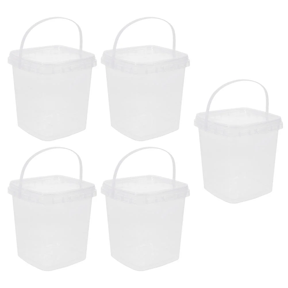 5 Pcs Food Container Yogurt Bucket Transparent Beverage Holder Square Plastic Handle
5 Pcs Food Container Yogurt Bucket Transparent Beverage Holder Square Plastic Handle