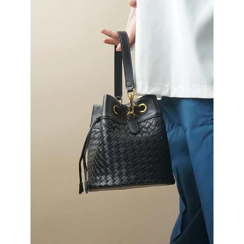Bucket For Women Niche Design Genuine Leather Woven Cowhide Crossbody Small Handbag
Bucket For Women Niche Design Genuine Leather Woven Cowhide Crossbody Small Handbag