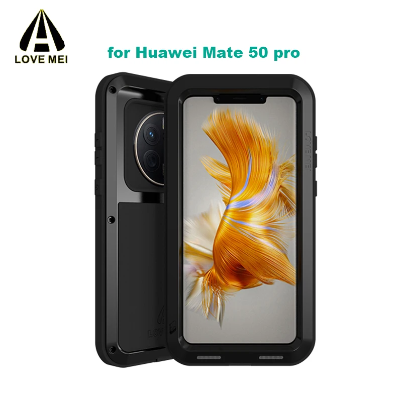 Ударопрочный водонепроницаемый чехол LOVE MEI для Huawei Mate 50 Pro, оригинальный бронированный металлический чехол с полной защитой корпуса, аксессуар для телефона
Ударопрочный водонепроницаемый чехол LOVE MEI для Huawei Mate 50 Pro, оригинальный бронированный металлический чехол с полной защитой корпуса, аксессуар для телефона