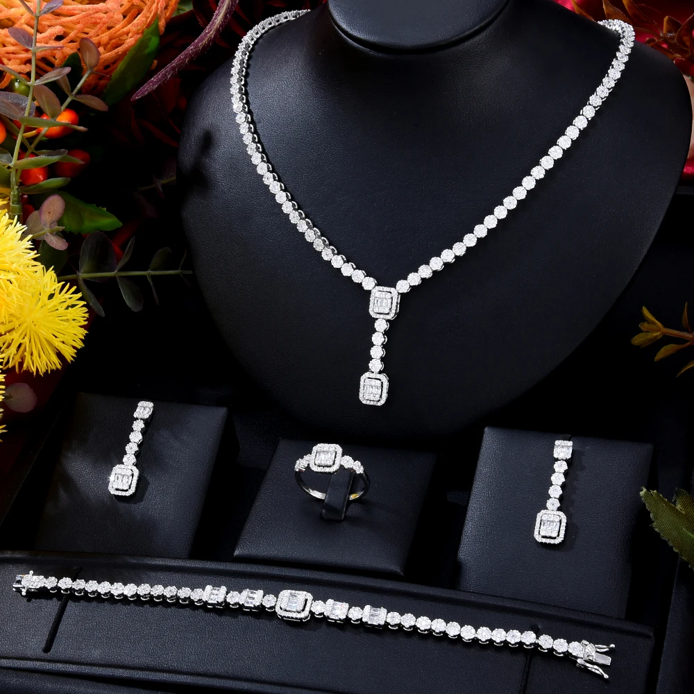 GODKI Luxury Baguette CUT CZ Tennis Necklace 4PCS Bridal Jewelry Set For Women Wedding Zircon Dubai Indian jewelry Sets 2022
GODKI Luxury Baguette CUT CZ Tennis Necklace 4PCS Bridal Jewelry Set For Women Wedding Zircon Dubai Indian jewelry Sets 2022