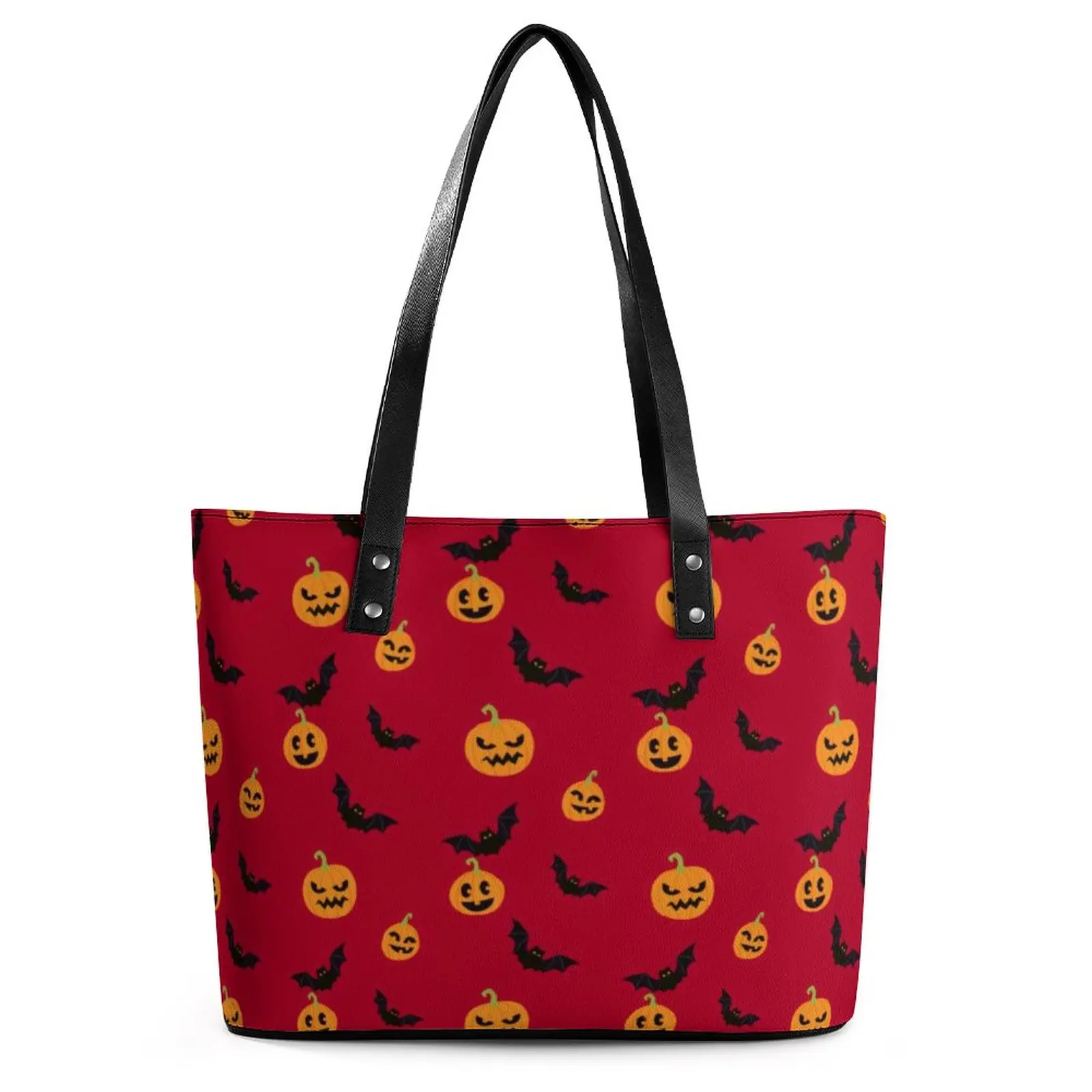 Black Bat Handbags Halloween Red Pumpkin College Tote Bag Female Modern Shoulder Bag Custom Top-Handle PU Leather Shopper Bags
Black Bat Handbags Halloween Red Pumpkin College Tote Bag Female Modern Shoulder Bag Custom Top-Handle PU Leather Shopper Bags