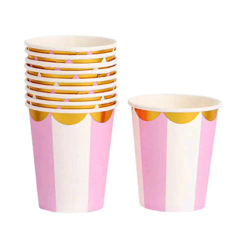 10Pcs/Set 250ml Paper Cup Disposable Wide Mouth Delicate Drinking Stripe Printing Add Atmospheres Birthday Water Cup
10Pcs/Set 250ml Paper Cup Disposable Wide Mouth Delicate Drinking Stripe Printing Add Atmospheres Birthday Water Cup